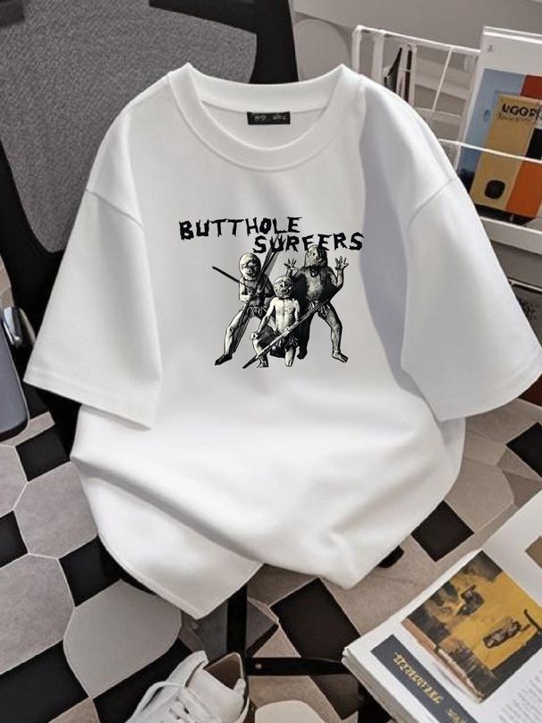 Retro Styles 1984 Butthole Surfers Shirt Short Sleeve White Size S-5XL PE587 Breathable Casual Fashion Summer Unisex Top For Everyday Wear_viptrois.com