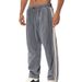 Men's Clothing Spring And Summer Simple Striped Casual Loose Khaki Corduroy Double Line Sports Trousers_viptrois.com