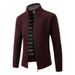 Men's Fleece-Lined Knit Cardigan With Stand Collar - Warm Winter Pullover For Business Casual & Autumn Outfits (Multiple Colors & Sizes)_viptrois.com