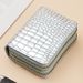 Card Bag Card Cases Crocodile Pattern Solid Color Accordion Double Zipper Card Holder Fashionable Multi Card Slot Large Capacity Zipper Coin Purse_viptrois.com