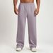 Men's Wide-Leg Jogger Pants - Breathable Stretch Polyester Lounge Pants For Running, Gym & Streetwear (Black, Oatmeal, Grey, Brown, Lavender)_viptrois.com