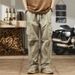 Paratrooper Cargo Men Straight Leg Summer Thin American Style Trendy Cool Sports Large Pocket Zipper Casual Long Pants_viptrois.com