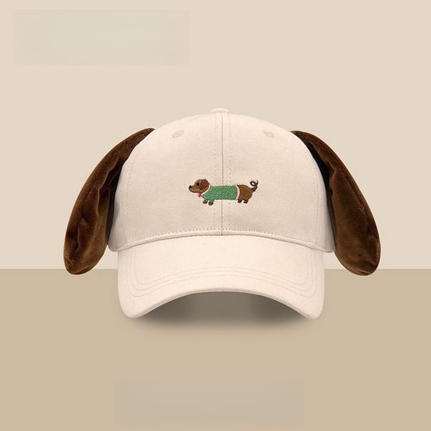 Screaming Sausage Dog Baseball Female Ins Funny Ears Pinching Sunshade Versatile Face Showing Small Duck Tongue Hat_viptrois.com