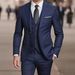 Men's Slim Fit Suit Three-Piece Set | Formal Wedding Business Blazer Trousers Vest Complete Three-Piece Versatility_viptrois.com