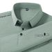 2025 Light Luxury Polo Sho Solid Color Casual Versatile Turn-Down Collar Chest Embroidered Men's Half Sleeve Top_viptrois.com