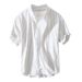 Men's Clothing Summer New Men's Short Sleeved Shirt Tops Loose Cotton Coat Casual Youth Striped Shirt_viptrois.com