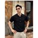 Men's Clothing Men's Mercerized Cotton Shirt Laoqian Style High Quality Knitted Short Sleeve Casual Summer Light Luxury Turn Down Collar T-Shirt_viptrois.com