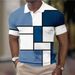 Men's Clothing New Men's Casual Short Sleeved Polo Shirt Top Plaid Waffle_viptrois.com