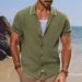 Men's Light Luxury Silk Polo Cardigan - Short Sleeve Cool Business Sweater_viptrois.com