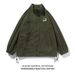 Men's Fleece Zip-Up Jacket – Streetwear Stand Collar Coat With Patch Detail (Black/Green/Khaki, M-3XL)_viptrois.com