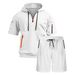 Men's Clothing Men's Casual Sportswear T-Shirt Hooded Zip Up Short Sleeve With Shorts Set Hot Selling Style For Formal & Casual_viptrois.com
