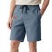 Men's Solid Color Twill Summer Pants Style Thin Breathable Casual Loose Shorts For Beach Sports_viptrois.com