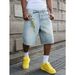 Men's American Retro Street Style Ripped Denim Shorts Summer Loose Wide Leg Casual Capri Pants_viptrois.com