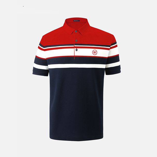 Men's Clothing King Paul New Contrast Color Polo Shirt Men's Summer Pure Cotton Casual Short Sleeved T Shirt Men's Lapel Half Sleeved Top_viptrois.com