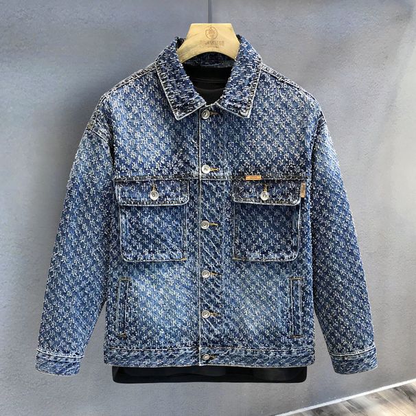 Men's Clothing High Grade Cat Claw Fashion Niche High End Denim Jacket Men's Handsome High Street Retro Jacket Trend_viptrois.com