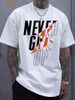 Pure Cotton Men's Casual Graphic T-Shirt "Never Give Up" Never Give up Design Short Sleeve Tees for Men_viptrois.com