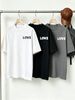 100% Cotton Men's 3-Pack T-shirts 3D LOVE Text Monogram Print Crew Neck Short Sleeve Casual Tops In Black White Gray_viptrois.com