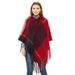Unisex Thickened women's shawl loop yarn coarse tassel colour matching pullover cape_viptrois.com