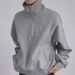 "Half-Zip High Neck Pullover – Minimalist Streetwear Hoodie With Metallic Accents (Black/Grey, M-3XL)"_viptrois.com