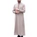 Men's Clothing Simple Long Men's Stand Up Collar Muslim Embroidered Long Sleeved Robe New Traditional Men_viptrois.com