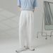 Man's clothing ins Light mature style men's wide vertical trousers men's trousers white_viptrois.com