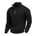 Cross-border Autumn And Winter New Men's Sweater Foreign Trade Casual Zipper Stand-up Collar Velvet Solid Color Men's Jacket_viptrois.com