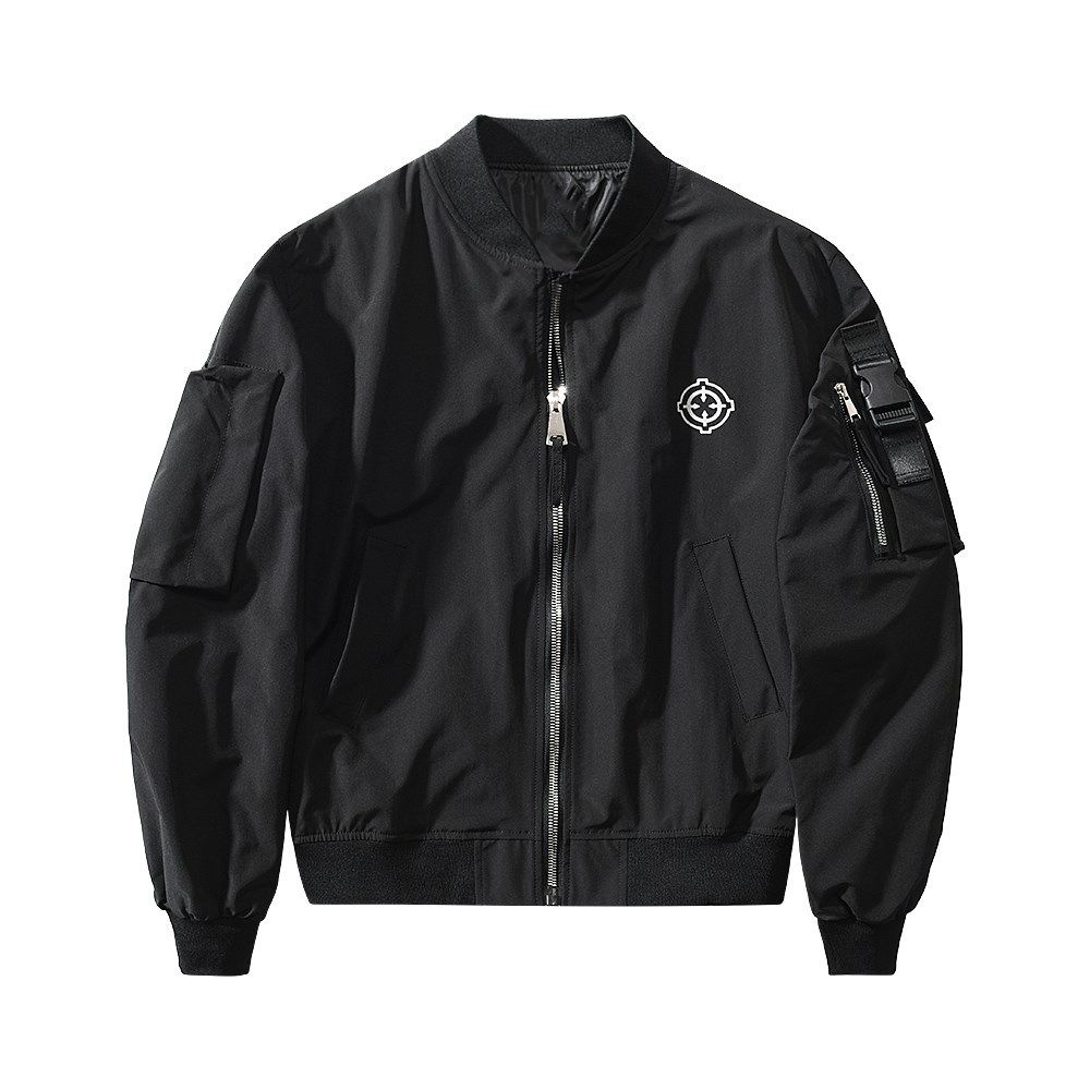 Men's MA1 Flight Jacket - Streetwear Bomber Coat With Loose Fit & Urban Style - Black Letter Print - Sizes M To XXXXL_viptrois.com