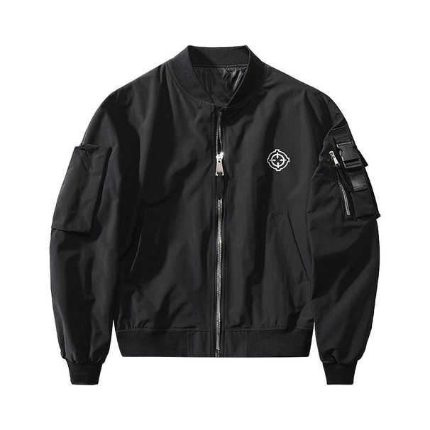Men's MA1 Flight Jacket - Streetwear Bomber Coat With Loose Fit & Urban Style - Black Letter Print - Sizes M To XXXXL_viptrois.com