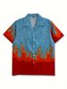 Men's Clothing Foreign Trade European Fashion BrandShort Sleeved Printed Shirt Men's Beach Loose Versatile Casual Couple Shirt Women_viptrois.com