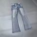 Men's Clothing Paris Style Flared Lost Videotape Ice Blue Washed Damaged Flared Jeans Clean Fit Style_viptrois.com