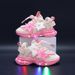Girls' Shoes Autumn New Style LED Light Shoes Sports Mesh Shoes Small Children's Running Shoes Girls Dad Shoes_viptrois.com