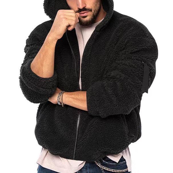 2023 Cross-Border Sports Casual Jacket Men Double-Sided Arctic Fleece Warm Hooded Sweatshirt Trendy Fashion Men's Coat_viptrois.com