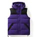 Men’s Hooded Puffer Vest – Oversized Streetwear Sleeveless Jacket (M-3XL, Purple/Yellow/Red/Black/Beige)_viptrois.com