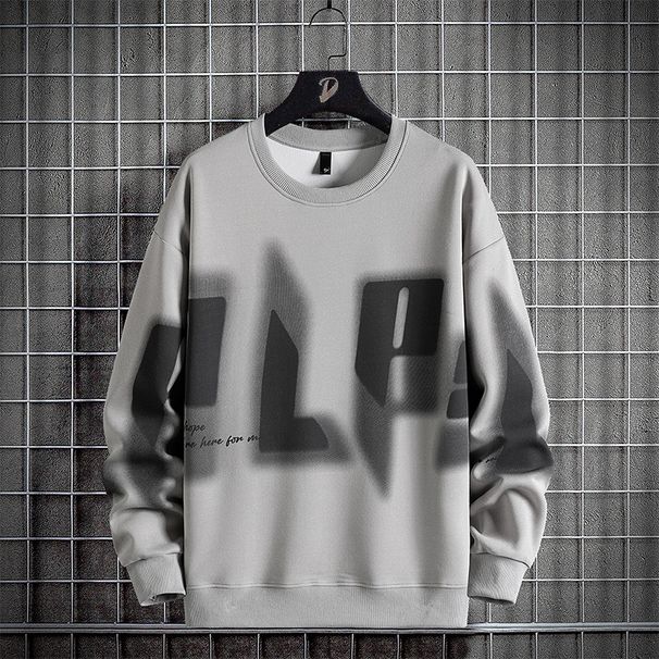 Men's Clothing Spring and autumn men's new fashion trend round neck long sleeve sweatshirt teenagers large size loose comfortable casual tops_viptrois.com