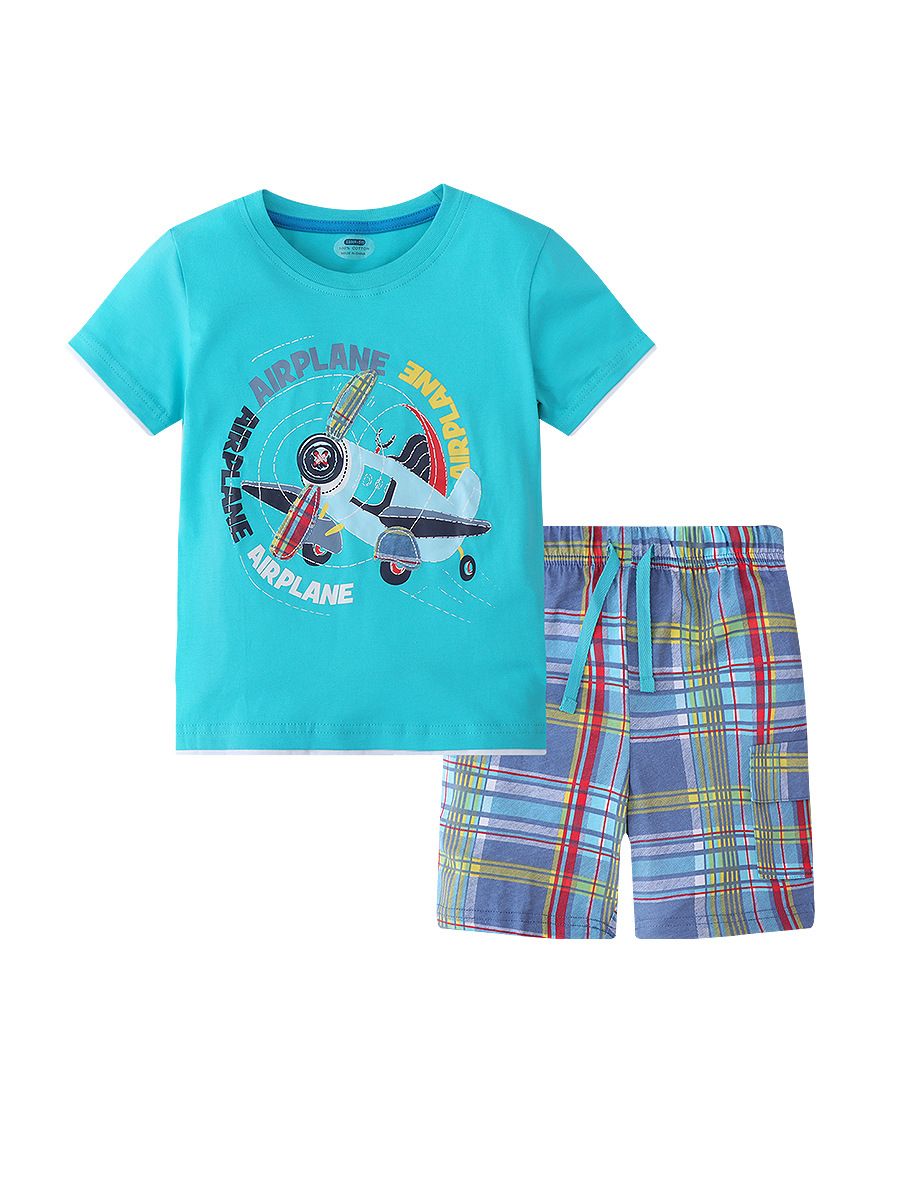 Mother & Kids Children's Clothing Boys Summer Suit Children 2025 New Baby Pure Cotton Thin Trendy Cool Short Sleeved T Shirt Children's Clothing_viptrois.com