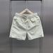 Men's Clothing Trendy Casual Three Quarter Pants Couple Drawstring Solid Color Beach Pants_viptrois.com