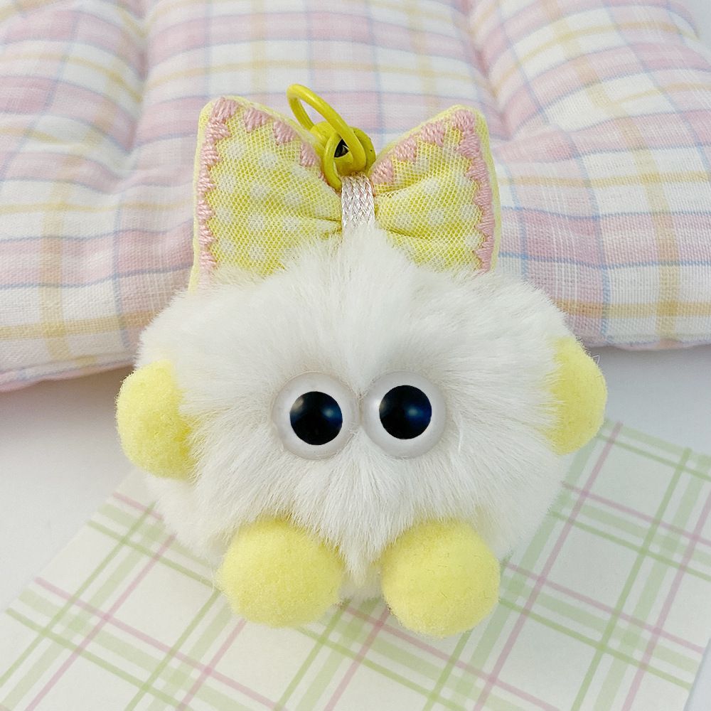 Cute Bow Knotted Monster Plush Pendant Cartoon Doll Cute Keychain Dopamine Couple Bag Pendant_viptrois.com