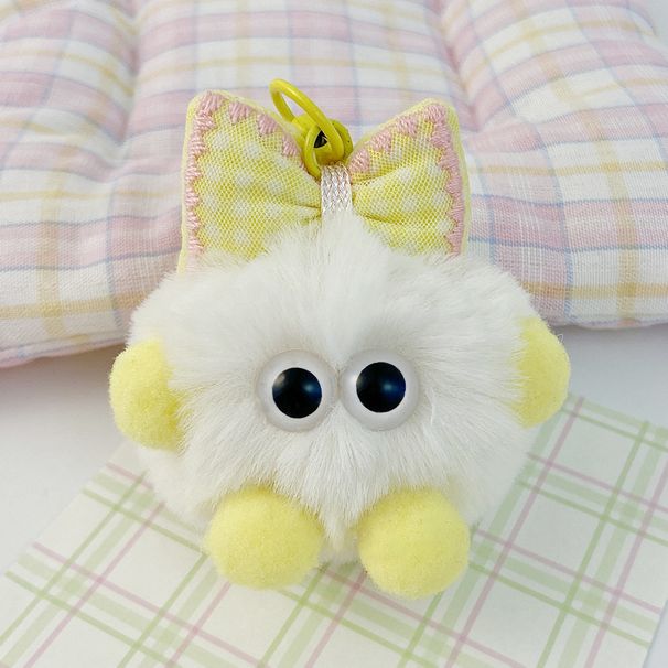 Cute Bow Knotted Monster Plush Pendant Cartoon Doll Cute Keychain Dopamine Couple Bag Pendant_viptrois.com