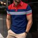 Street Fashion Stripe Men's Polo T-Shirt Summer Short Sleeves Print Tops Button T Shirt Oversized Clothing Casual Golf Shirts_viptrois.com