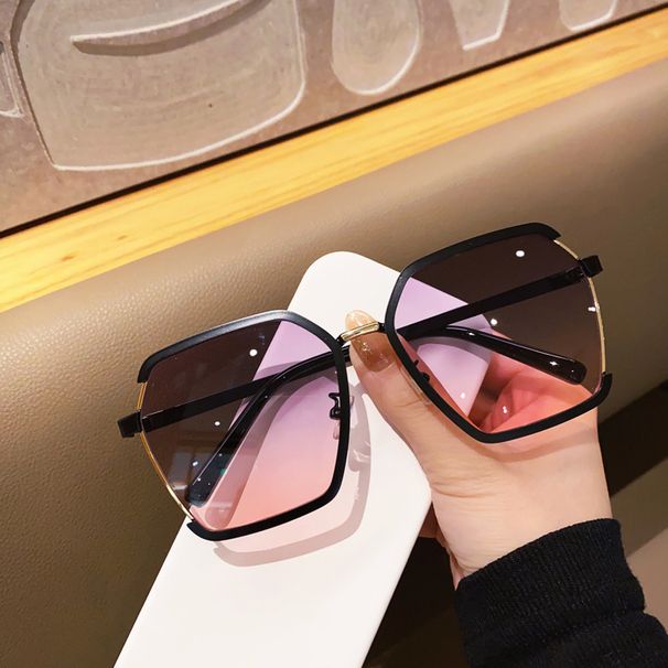 New Korean Version Temperament Metal Light-colored Sunglasses Women's Round Face Fashion Street Sunglasses Men's UV-proof Sunglasses_viptrois.com