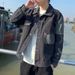"Men's Rugged Denim Work Jacket – Heavyweight Polyester With Reinforced Stitching (Dark Gray/Bluish, M-5XL)"_viptrois.com