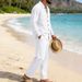 Men's Casual Long Sleeve Shirt And Straight Leg Pants Set Relaxed Fit Spring Fall Outfit_viptrois.com