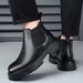 European Warm Series 2025 Korean Version British Style Men's Casual High-top Shoes Business Simple Leather Martin Slip-on Short Boots_viptrois.com