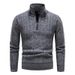 Loom European And American Cross-Border Trade Autumn Winter New Men's Stand Collar Pullover Sweater Business Striped Fleece_viptrois.com