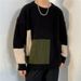 Sweater, men's fashion brand, contrasting color, loose inner layer, base knit sweater, autumn and winter new styles, men's casual clothes_viptrois.com