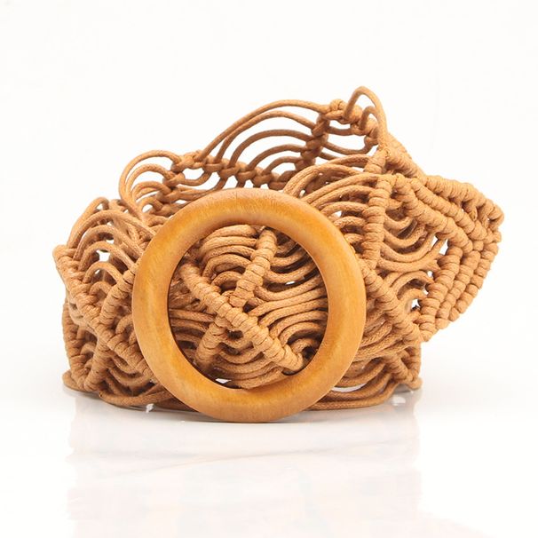 Belt 1PC Women's Braided Belt Pure Handmade Decoration Clothes Dress Hollow Out Wax Rope_viptrois.com