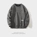 White Background Flat Spring And Autumn New Men's Hoodie Casual Versatile Youth Handsome Long Sleeved T-Shirt Round Neck Cfc_viptrois.com