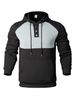 Autumn And Winter New Casual Men's Hooded Sweatshirt Contrast Color Stitching Plus Velvet Jacket Men_viptrois.com