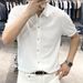 Men's Clothing Summer New Men's Fashion Casual Versatile Comfortable Solid Color Knitted Lapel Polo Shirt_viptrois.com