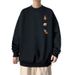 Round Neck Sweatshirt, Men's Loose Printed Fat Long Sleeved T-shirt, Men's Jacket_viptrois.com